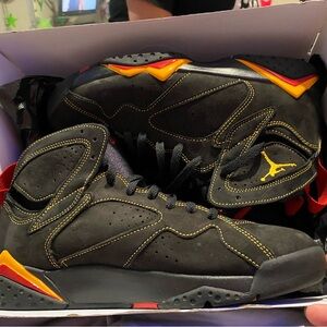 Jordan Black and Yellow Sneakers